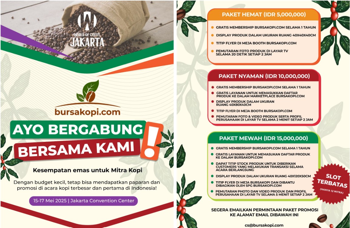 Peluang Emas di World of Coffee Jakarta 2025 - Bergabunglah Bersama Bursakopi.com!